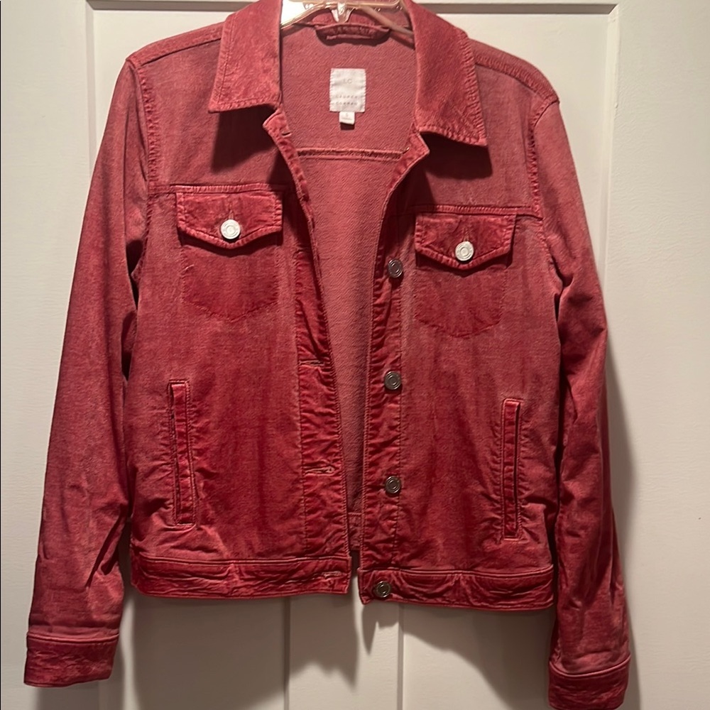 LC Lauren Conrad cotton blend brushed Jacket Cropped Style
